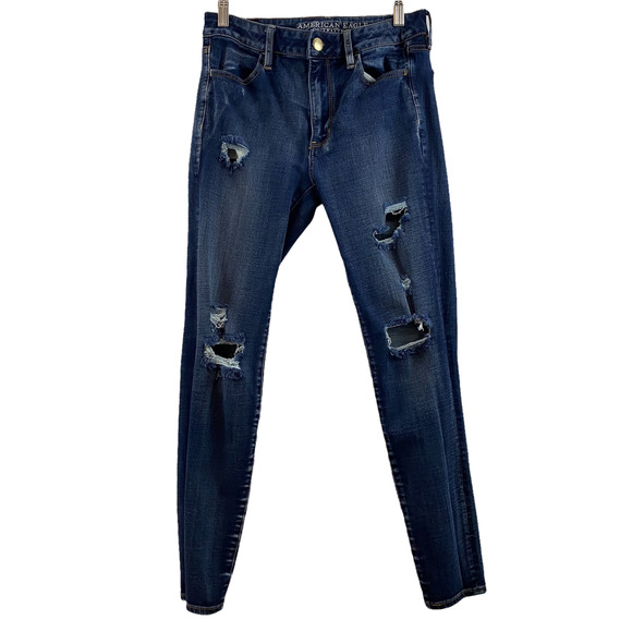 American Eagle Outfitters Denim - American Eagle Hi Rise Jeggings Distressed Skinny Jeans Size 8